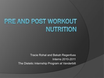 Power Point Presentation titled Pre and Post Workout Nutrition