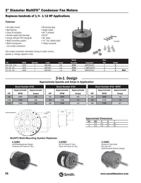 A.O.Smith Motor Catalog - Universal Electric Motors