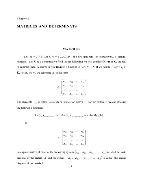 MATRICES AND DETERMINATS )1 - Uuooidata.org