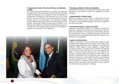 Office of the Premier Annual Report 2009-2010 - Gauteng Online