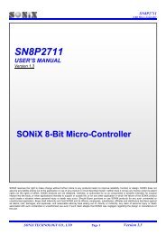 SONiX 8-Bit Micro-Controller