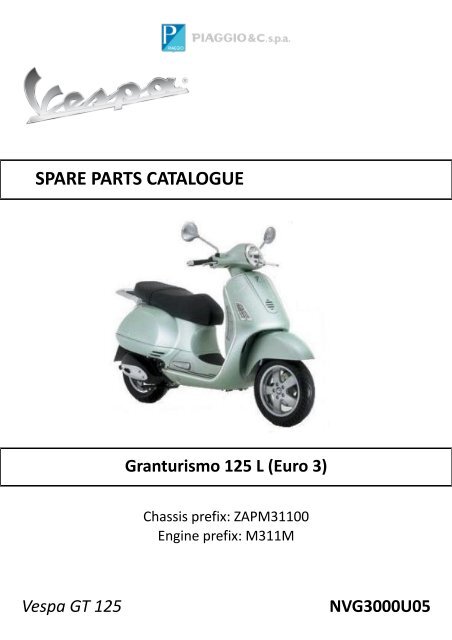 Vespa GT 125 NVG3000U05 SPARE PARTS CATALOGUE ...