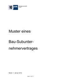 Bau-Subunternehmervertrag 2012 - IHK Wiesbaden