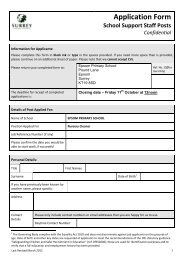 Application Form - Epsom Primary School