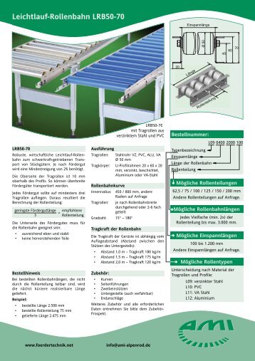Leichtlauf-Rollenbahn LRB50-70 - AMI FÃ¶rder