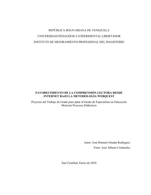 repÃºblica bolivariana de venezuela universidad pedagÃ³gica ... - Soup