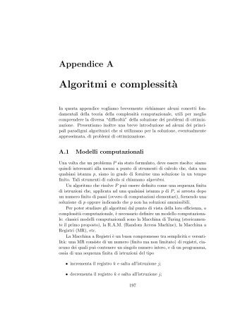 Appendice A: Algoritmi e ComplessitÃ 