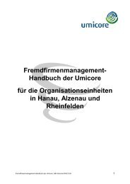 Fremdfirmenmanagement- Handbuch der Umicore für die ...