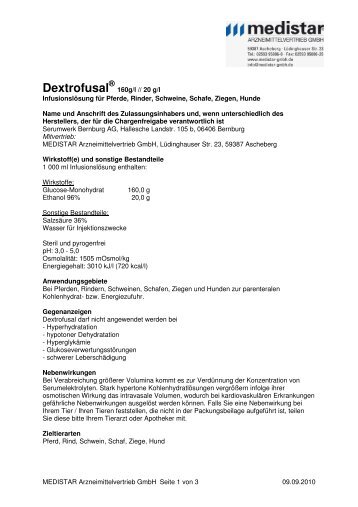 Dextrofusal - MEDISTAR Arzneimittelvertrieb GmbH