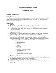 Thomas Crane Public Library Circulation Policy