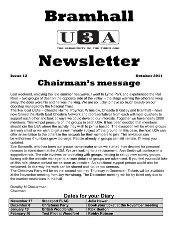 Bramhall Newsletter - Bramhall U3A
