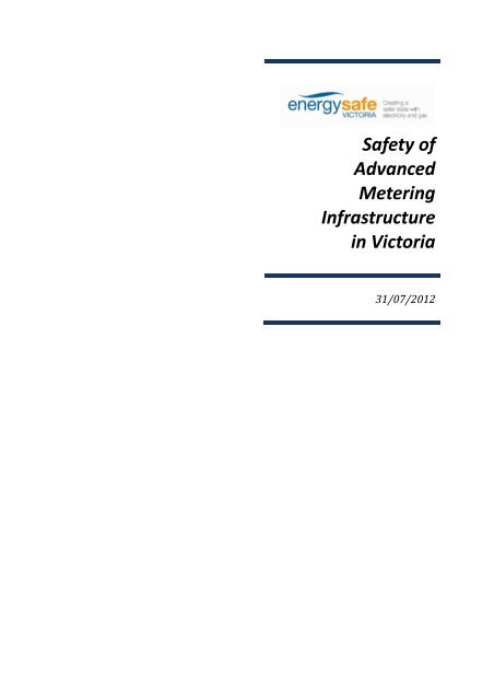 FINAL ESV smart meter safety report 31 7 12 - Energy Safe Victoria