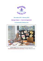 December 2011 - February 2012 - Bayside Family Day Care