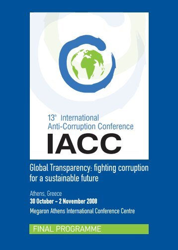 Final Programme - 13th International Anti-Corruption Conference