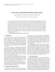 An Overview of Geant4 Hadronic Physics Improvements - Cern