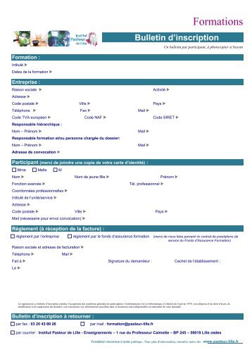 Formations - Institut Pasteur de Lille