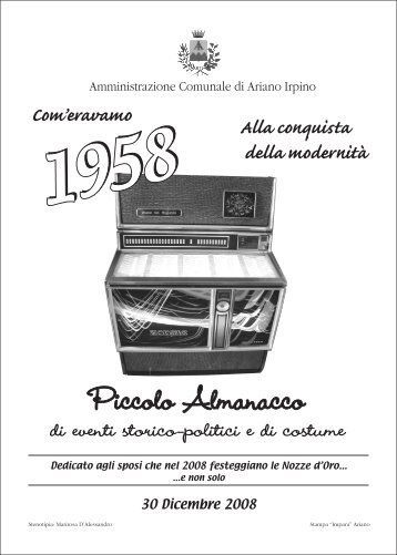 Piccolo Almanacco 1958 - Comune di Ariano Irpino