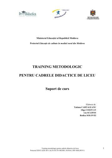 Training metodologic pentru cadrele didactice de liceu ... - terec