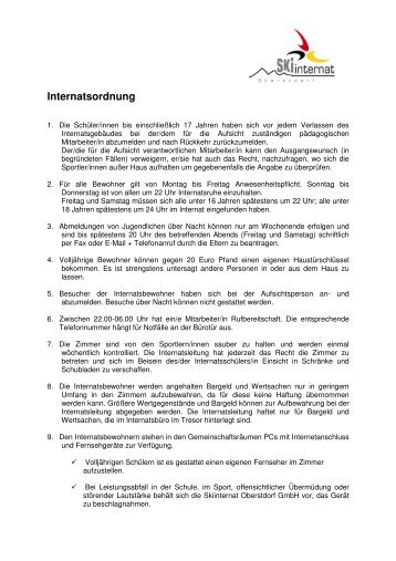 Internatsordnung - Skiinternat Oberstdorf GmbH
