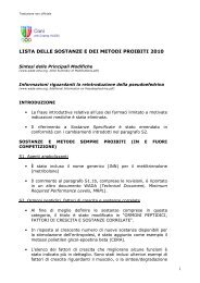 04. 2010 Lista Sostanze e Metodi Proibiti Principali Modifiche - Fiso