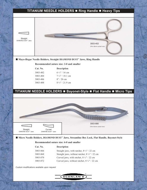 Titanium Instrumentation Titanium Instrumentation - Scanlan ...