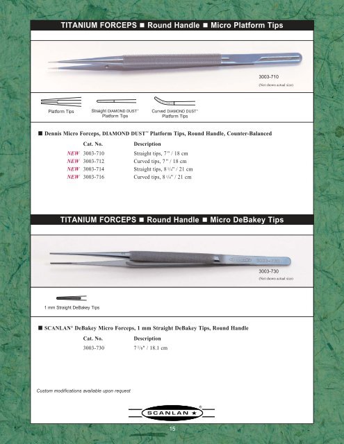 Titanium Instrumentation Titanium Instrumentation - Scanlan ...