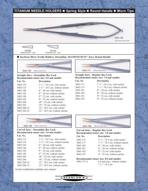 Titanium Instrumentation Titanium Instrumentation - Scanlan ...