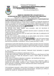 Bando di concorso per il rilascio di n. 4 autorizzazioni per il servizio ...