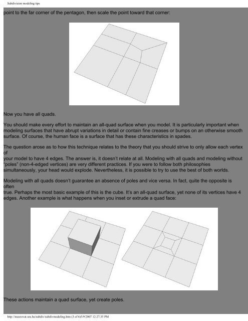 Subdivision modeling tips