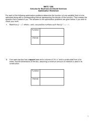 Worksheet #4 Optimization