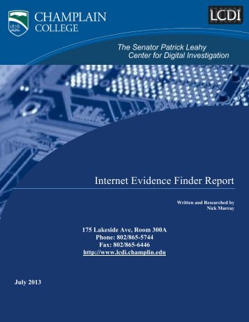 Internet Evidence Finder Report - Computer Forensics At Champlain ...