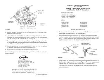 Hanau Earpeice Facebow Instructions - Whip Mix