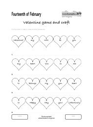 Valentine game and craft (PDF 72 Kb) - Lang Pearson Longman