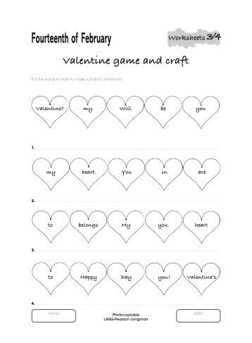 Valentine game and craft (PDF 72 Kb) - Lang Pearson Longman