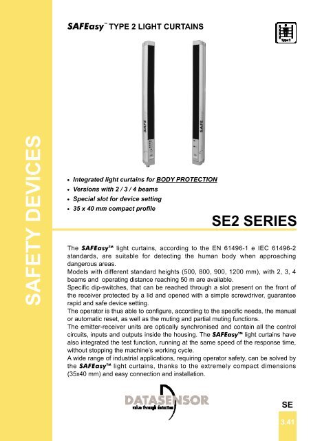 datasensor safety sensor se2-body