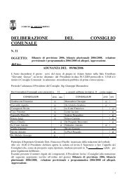 DELIBERAZIONE DEL CONSIGLIO COMUNALE - Comune di ...