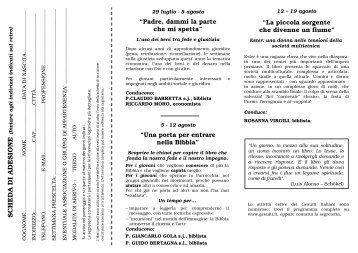 SCHEDA DI ADESIONE - Gesuiti.it