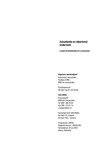 CSO-Milfac Rapport NO 2009-04-15 - Gemeente Leeuwarden