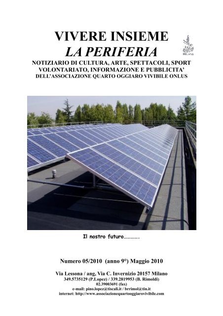 Scarica la Rivista in pdf - Associazione Quarto Oggiaro Vivibile