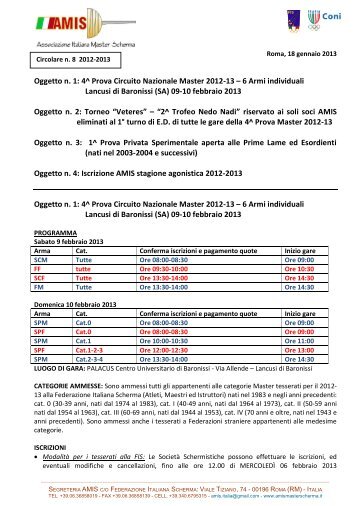 4^ Prova Master - Lancusi di Baronissi (SA) - Associazione Italiana ...