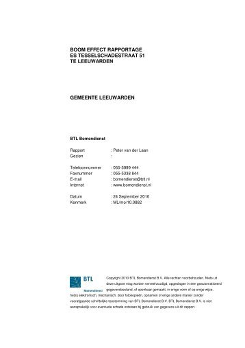 Bijlage 2 Boom effect rapportage - Gemeente Leeuwarden