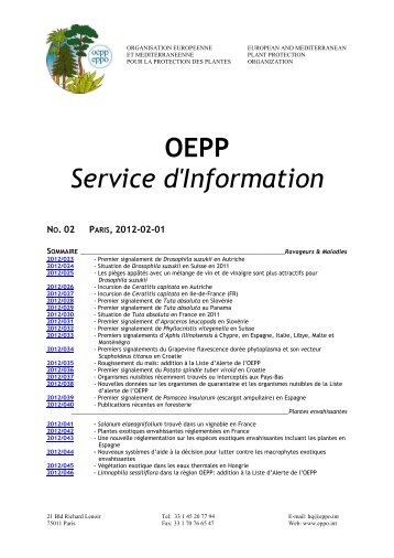 OEPP Service d'Information - Lists of EPPO Standards - European ...