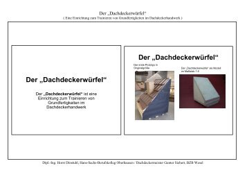 Der âDachdeckerwÃ¼rfelâ Der âDachdeckerwÃ¼rfelâ - Modelldaecher