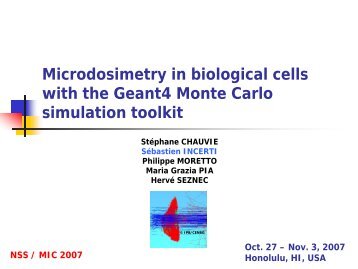 Microdosimetry in biological cells with the Geant4 Monte Carlo ...