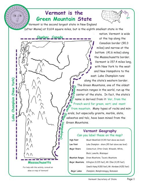 Vermont History Facts and Fun - Secretary of State