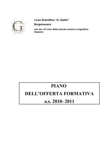 PIANO DELL'OFFERTA FORMATIVA a.s. 2010- 2011 - Liceo ...