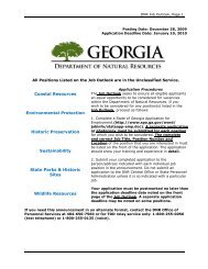 DNR Job Outlook, Page 1 - Georgia State Parks and Historic Sites