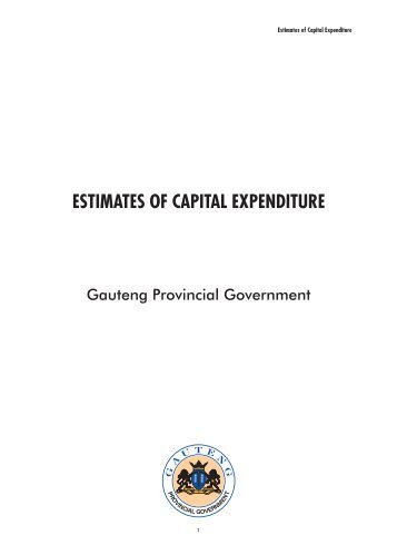 ESTIMATES OF CAPITAL EXPENDITURE - Gauteng Online