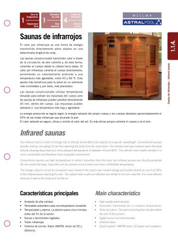 Saunas de infrarrojos AstralPool WELLMA - Poolaria