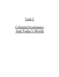 Unit 3 Colonial Economics And Today's World - Georgia State Parks ...